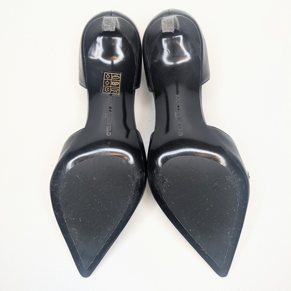 Karl Lagerfeld Paris Shivani Point Toe Embellished Pumps Black Leather Size 9 - Picture 8 of 10